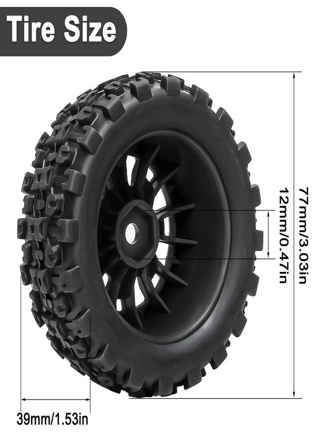 LRFHL RC Tires and Wheels Pre-glued Compatible with Arrma Typhon Grom Granite 1/18 1/14 RC Car Tires Wheels Upgrade (4PCS) - Image 4